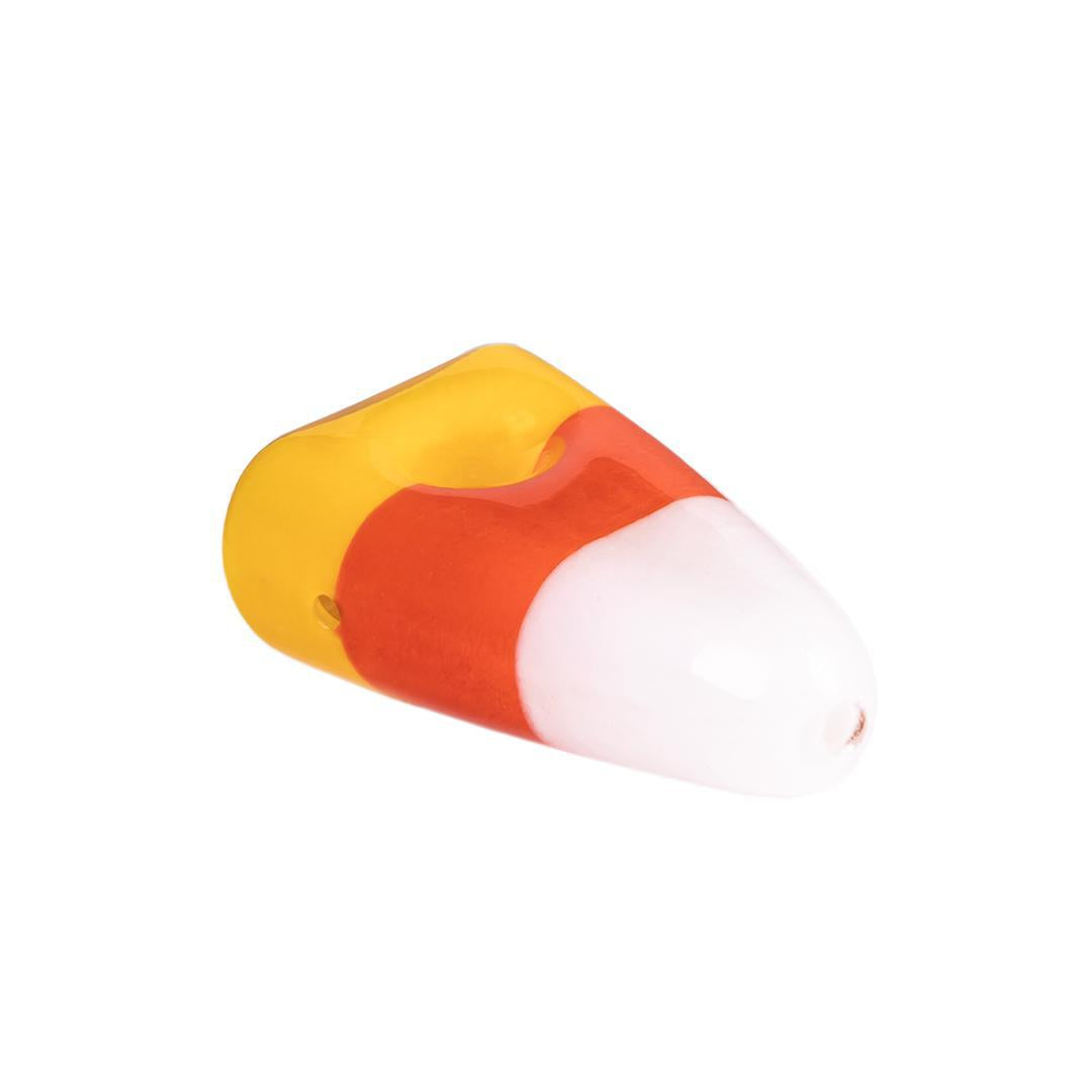 Candy Corn Pipe - COMING SOON, a vibrant Halloween-themed hand pipe crafted from borosilicate glass.
