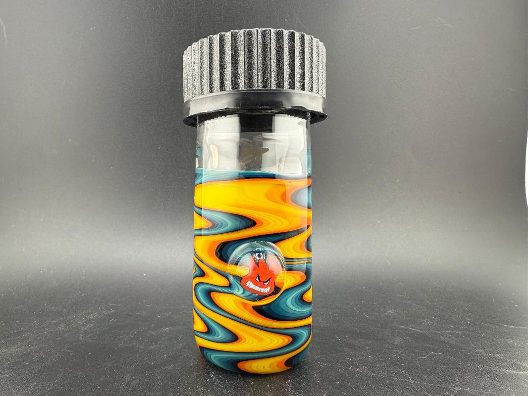 Highgrade Glass Glass Jar Medium - Fire & Ice Wig Wag Flame Boy & Wet Willy Millies