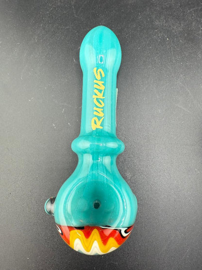 Ruckus Glass Hand Pipe -5" Wig Wag Cap