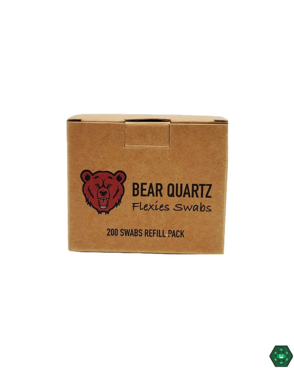 Bear Quartz Flexie Swabs box packaging with 200 swabs refill pack.