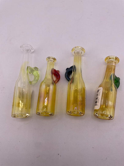 Brando Glass Onie / Chillum Pipe - Fumed Bottle w/ Color Handle