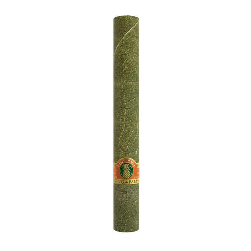 King Palm Hemp Wraps roll showcasing natural leaf texture and brand logo, ideal for a smooth smoking experience.