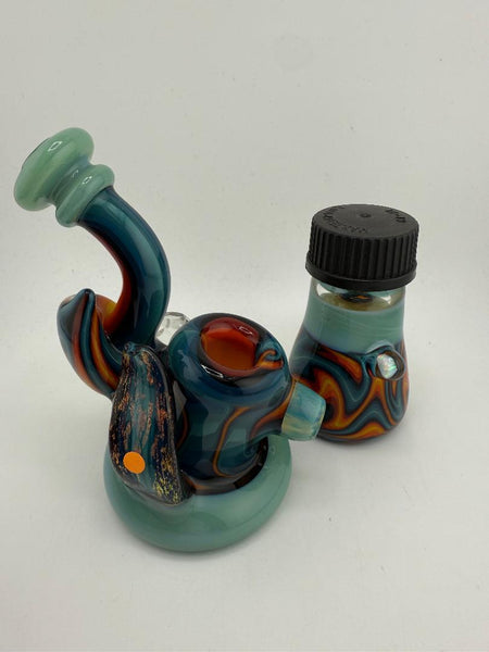Highgrade Glass Jar & Pipe Set Teal