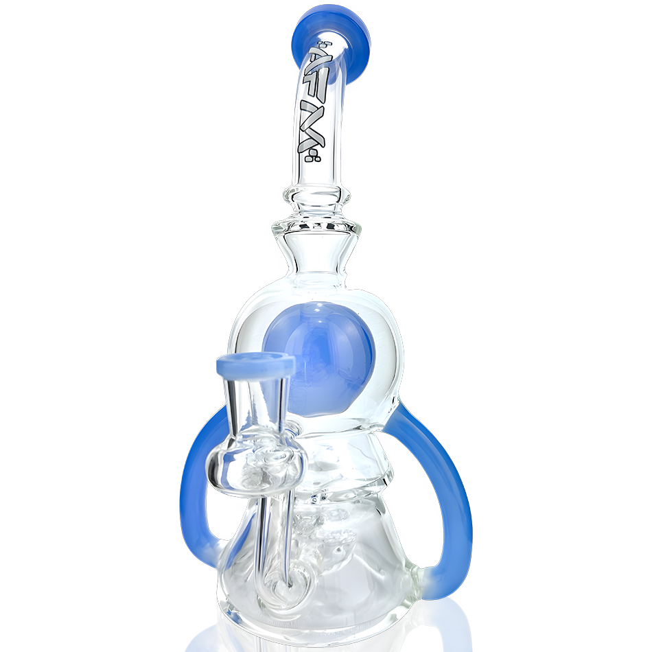 AFM Glass 9" Double Pump Recycler Dab Rig TX078 14mm 90°