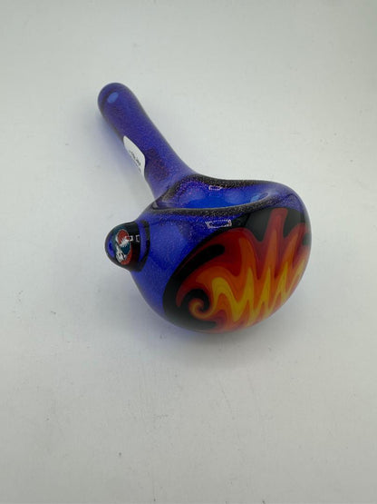Filla John Glass Dry Pipe - Full Color w/ Wig Wag Cap
