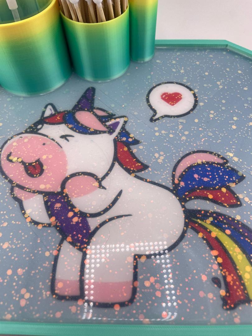 Kandy Custom 3-D Prints Sesh Tray Organizer  - Unicorn Farting Rainbow