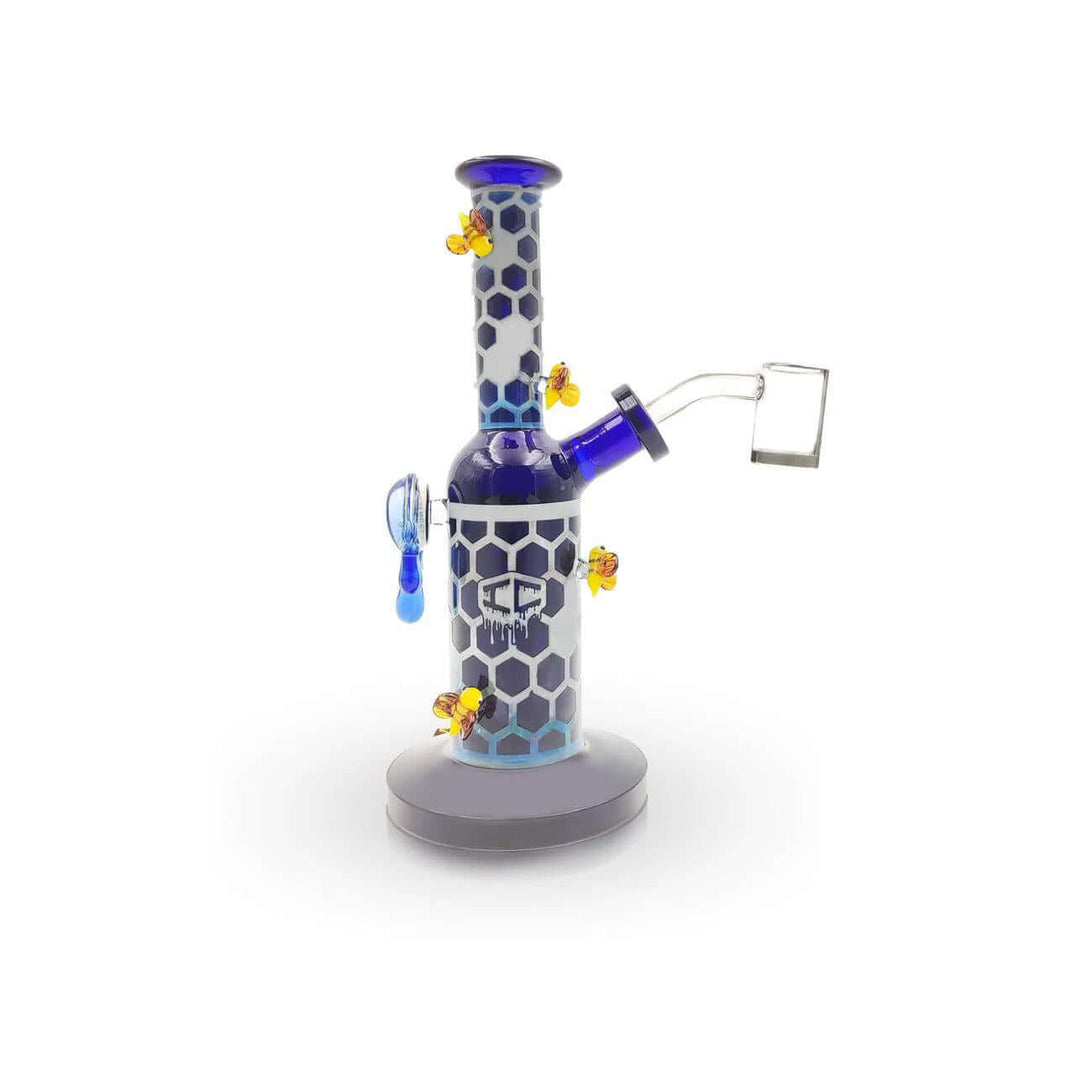 IC Glass Fumed Honeycomb Rig with Honeybees