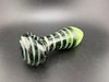 3.5" Slime Honeycomb Hand Pipe in vibrant green with unique striped design, made from durable borosilicate glass.