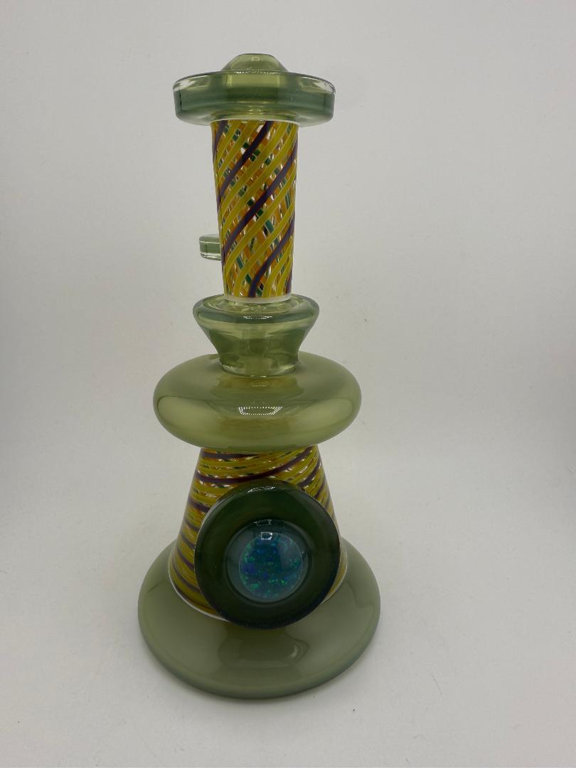 Colorful Bowman Glass X Vogel Glass Rettitube with unique design and vibrant patterns, ideal for smoking enthusiasts.