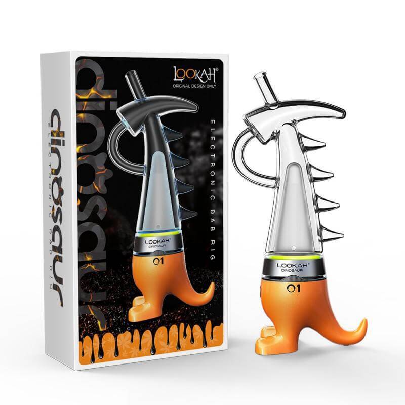 Lookah Dinosaur E-Rig with unique design, showcasing innovation in electric dab rig technology and user-friendly features.