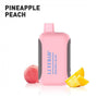 Luffbar Dually disposable vape in Pineapple Peach flavor with fresh pineapple and peach slices.