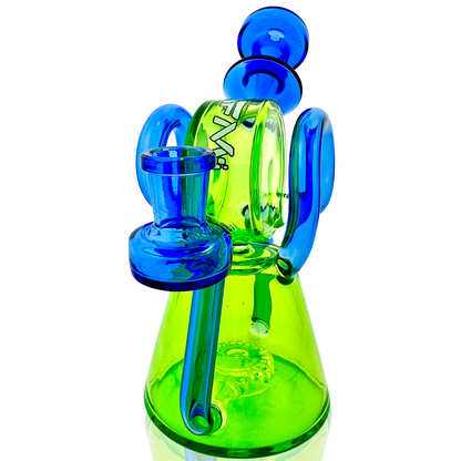 AFM Glass 8" Double Ram Glass Recycler Dab Rig TX619 14mm 90°
