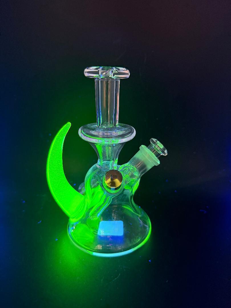 Pugsley Glass Clear Jammer Rig w/ Uv Ion Horn & Opal 10mm 45°