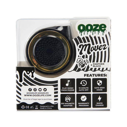 Ooze Movez 510 Battery packaging in Panther Black with features and sleek design for high-performance vaping.