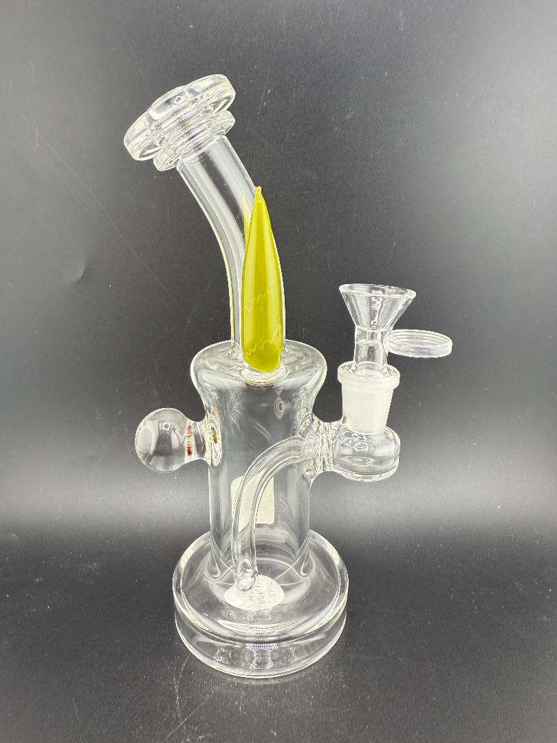 Crondo Glass Clear Banger Hanger w/ Green Horns 14mm 90°