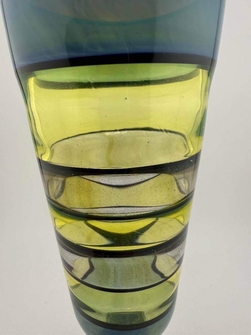 Domer Glass Green & Blue UV Goblet Drinking Glass