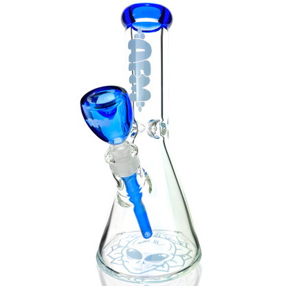 AFM Glass 12" Chubbi Beaker Clear Colored Lip Beaker