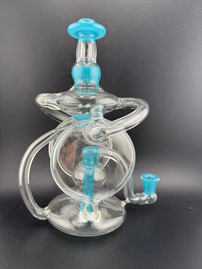 OG Badger 2.0 Teal & Clear Double Recycler 10mm 90°