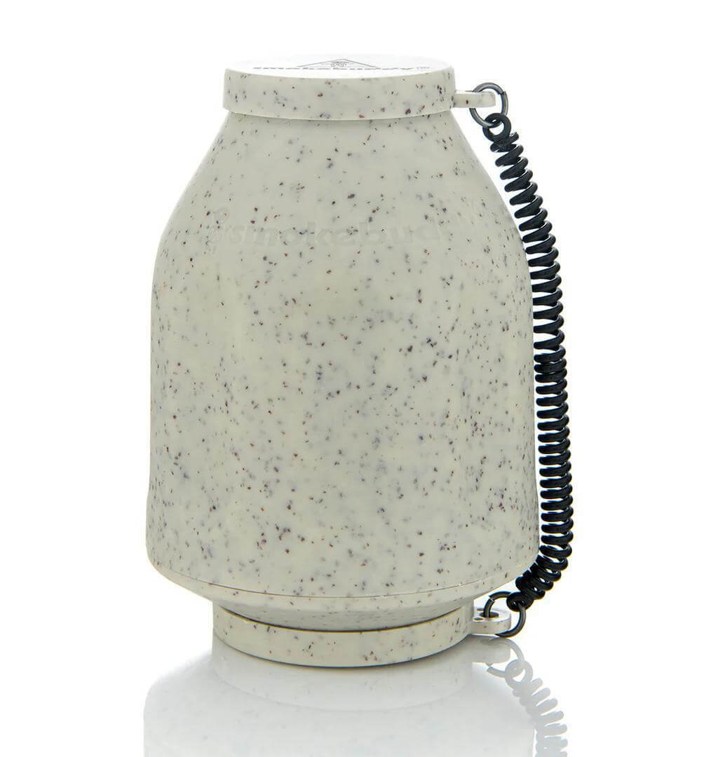 Smokebuddy Original Personal Air Filter with keychain and LED light in a speckled design.