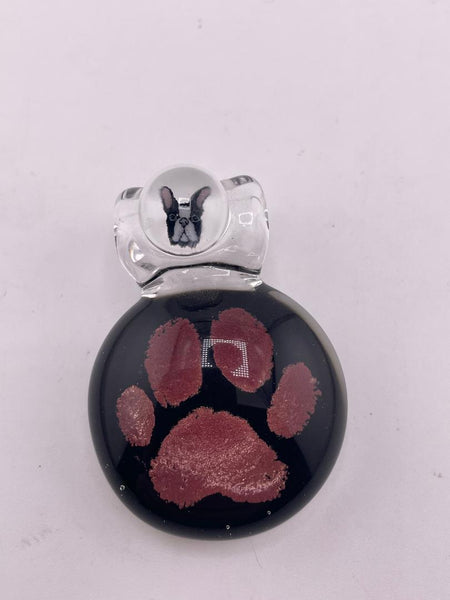 Tim Doane Glass Pendant - Dog Print Pendant w/ Frenchie Millie