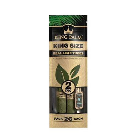 King Palm King Size Real Leaf Tubes 2-pack, made with natural tobacco leaf for a smooth smoking experience.