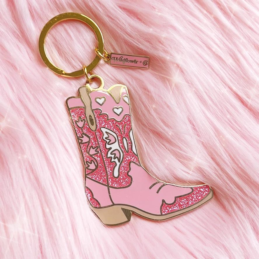 Wildflower Co. Cowgirl Boot Keychain