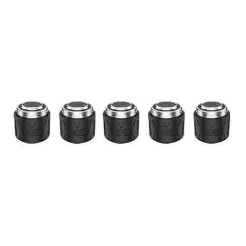 Yocan Falcon Replacement Tips showcasing five quartz triple coil units designed for wax concentrate vaping.