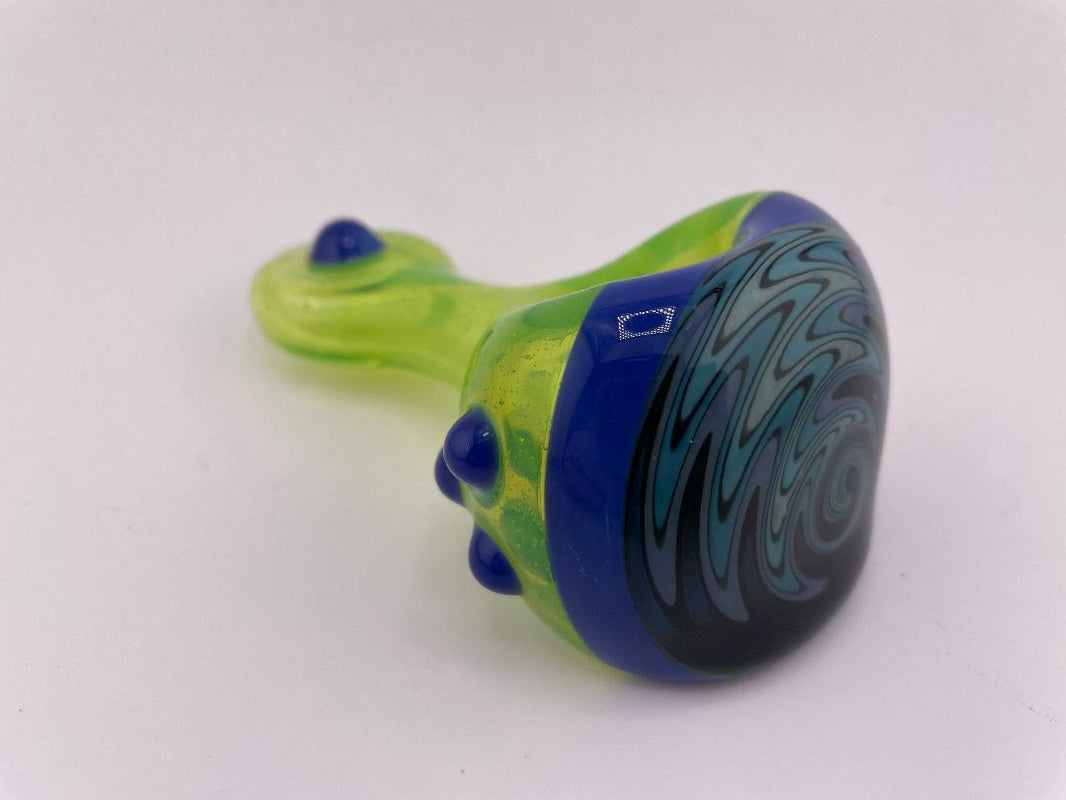 Highgrade Glass Dry Pipe - Full Color w/ Reversal Wig Wag Cap