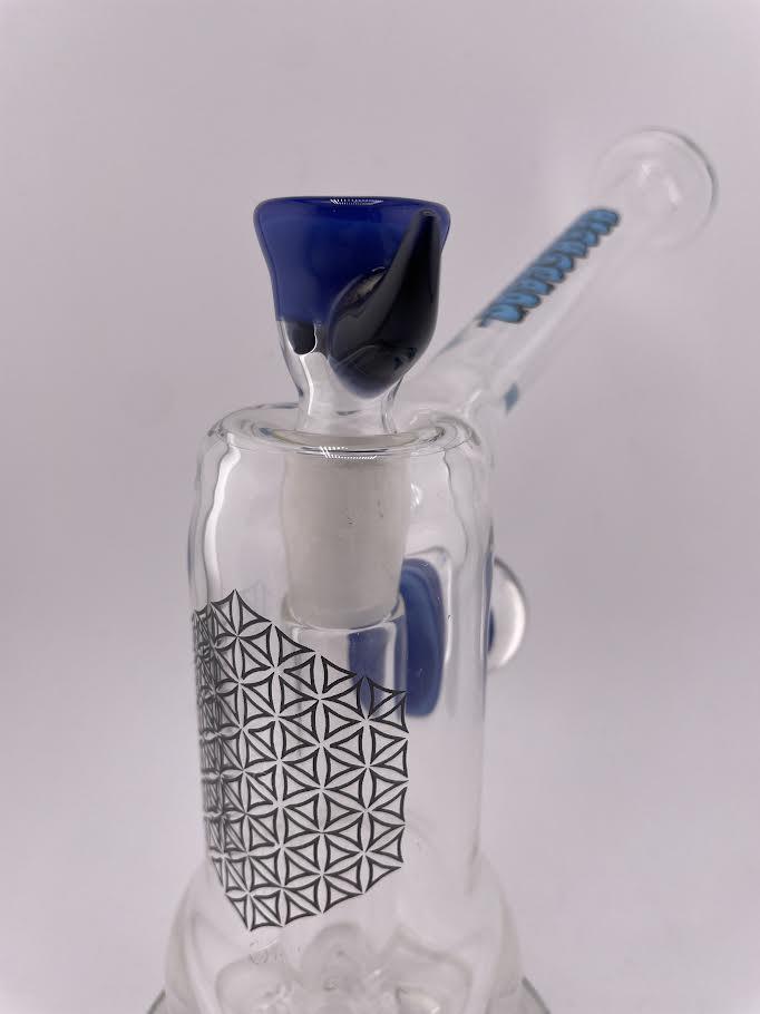 Highgrade Glass - Clear Sacred Geometry w/ Colored accent Recessed Joint Bub