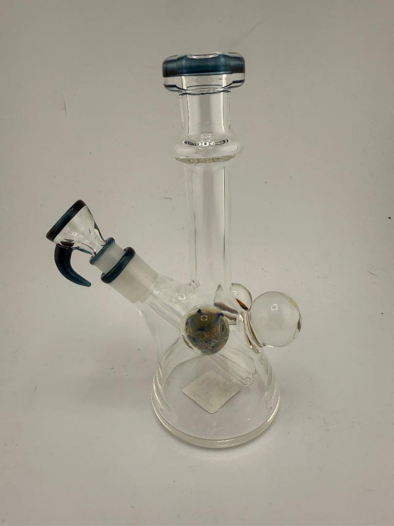 Lylo Glass Color Accent Mini Beaker 10mm, handmade glass piece for concentrates or dry herbs, Spokane crafted.