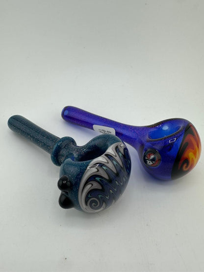 Filla John Glass Dry Pipe - Full Color w/ Wig Wag Cap