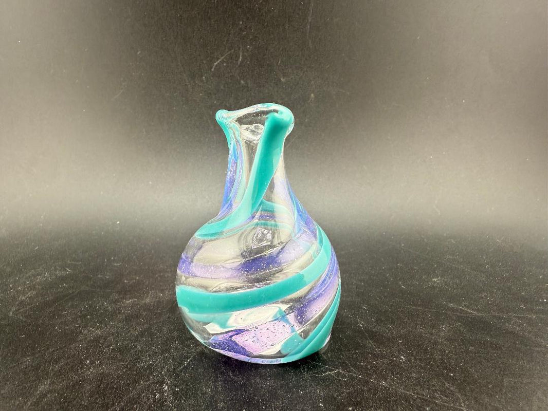 Pablos Glass Micro Jar Purple & Teal