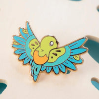 Evy Benita Enamel Pin - Orange-Bellied Parrot