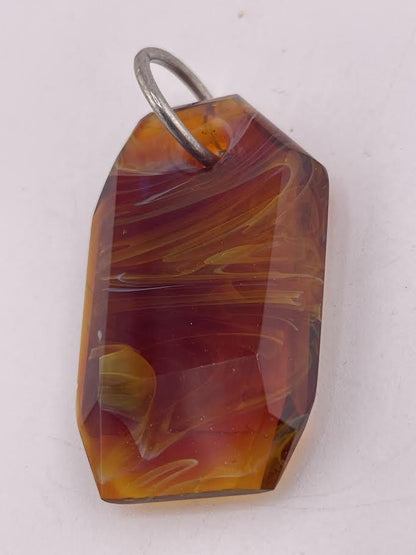 Brando Glass Pendant - Polished Facet Tab