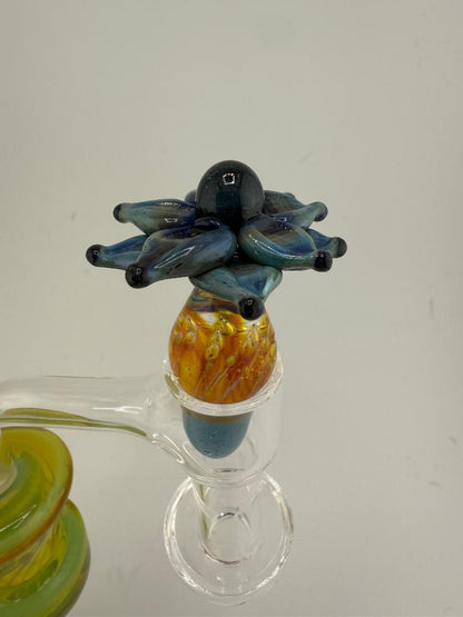 Pablos Glass Flower Slurper Top featuring vibrant colors and unique floral design, perfect for enhancing your glass collection.