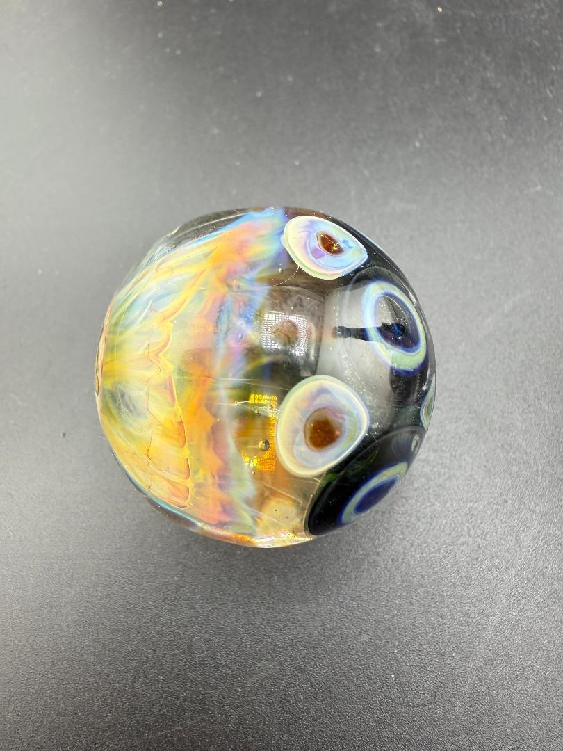 Highgrade Glass Marble - Fumed Implosion Dot Stack Marble 1.4"