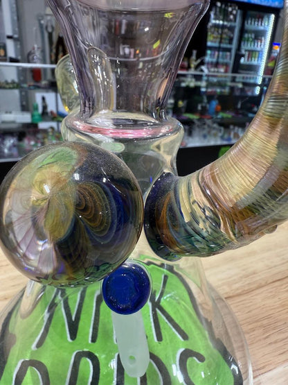 Brando Glass Flower Beaker - Sandblasted & Fumed Octopus 14mm 45°