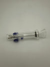 Home Blown Glass Color Accented Slider in Magnum size with vibrant blue accents, handcrafted from durable borosilicate glass.