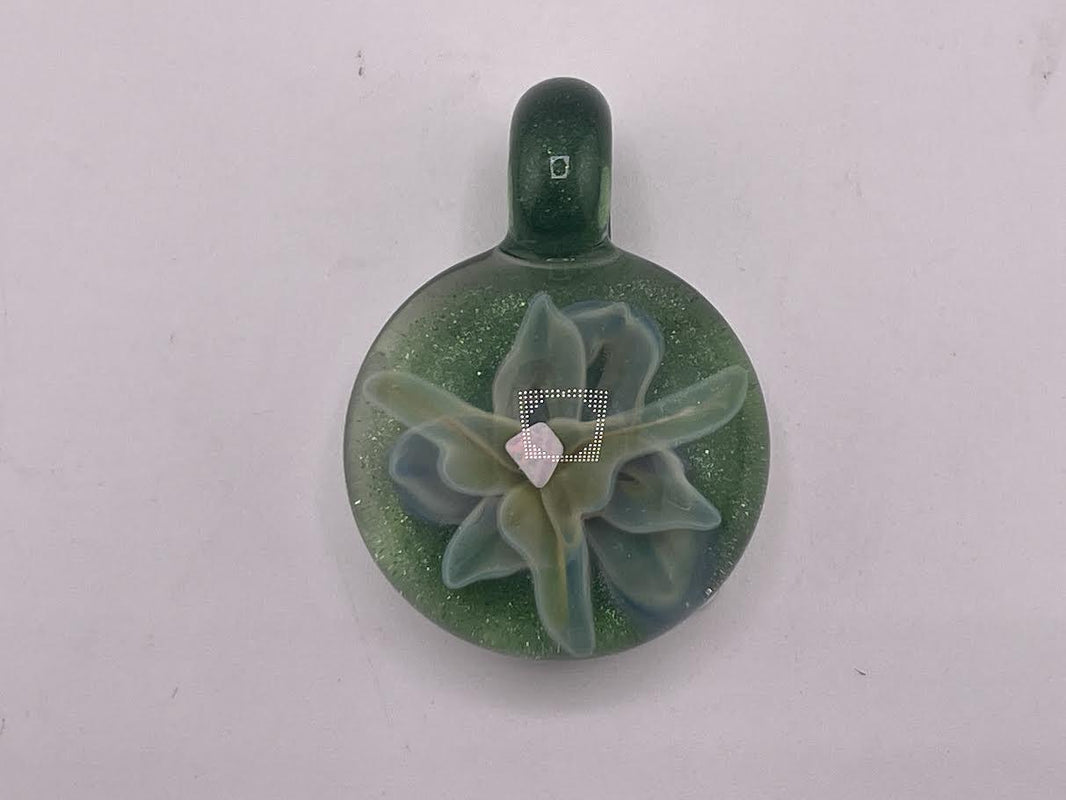 Danny W Glass Pendat - Encased Opal