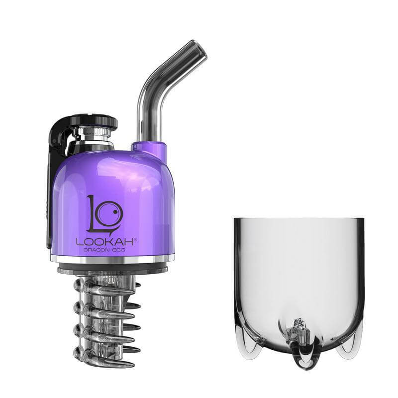 LOOKAH Dragon Egg electric dab rig in purple, featuring a sleek design and portable size for easy use.