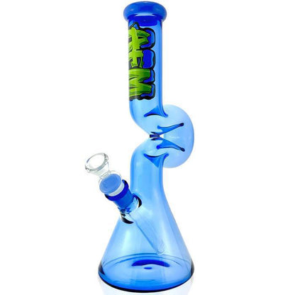 AFM Glass 12" Hunchback Full Color Glass Beaker 14mm