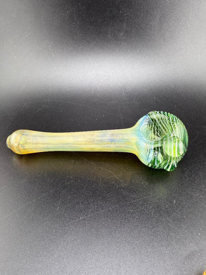 Luke The Drifter Fumed Lined Hand Pipe - Handmade borosilicate glass with vibrant colors for a unique smoking experience.