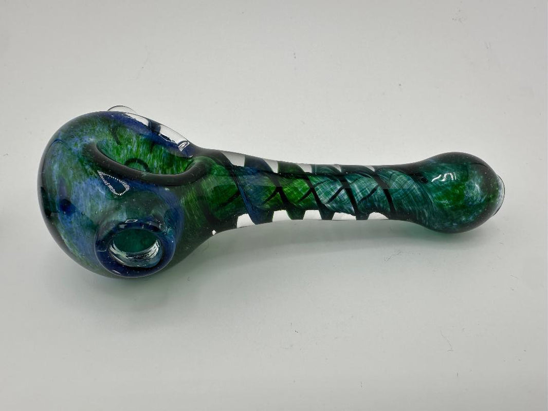 Crondo Glass Dry Pipe - Colored Frit Spiral