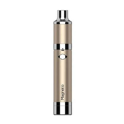 Yocan Magneto Vaporizer in sleek gold design, ideal for on-the-go wax vaping, featuring innovative 510-less design.