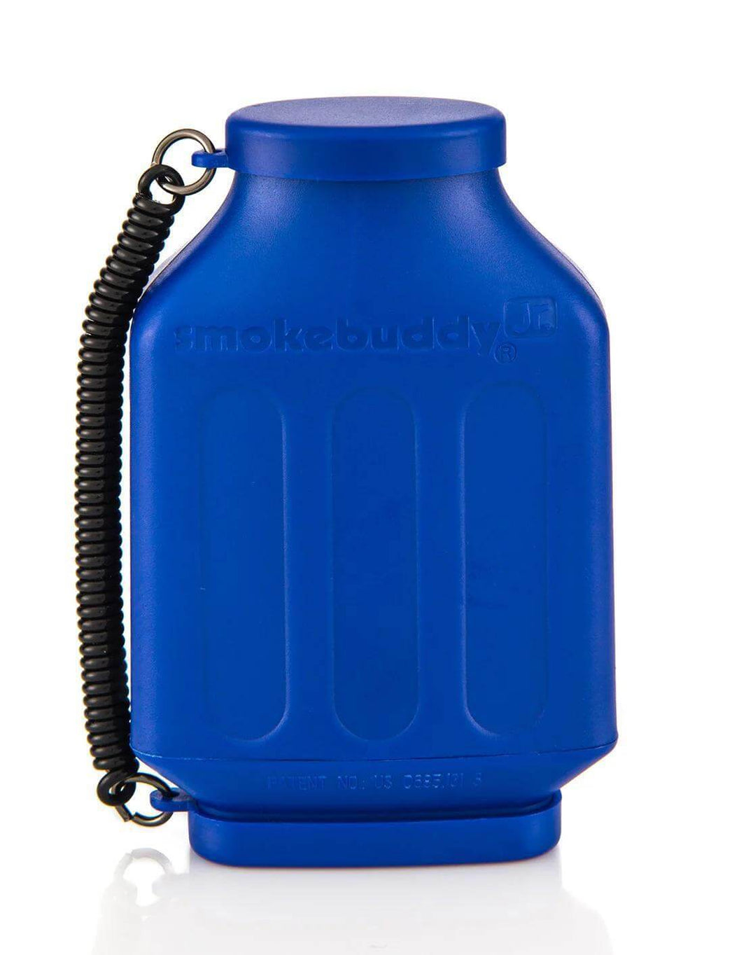 Smokebuddy Junior Personal Air Filter in blue, compact design for discreet smoke filtration.