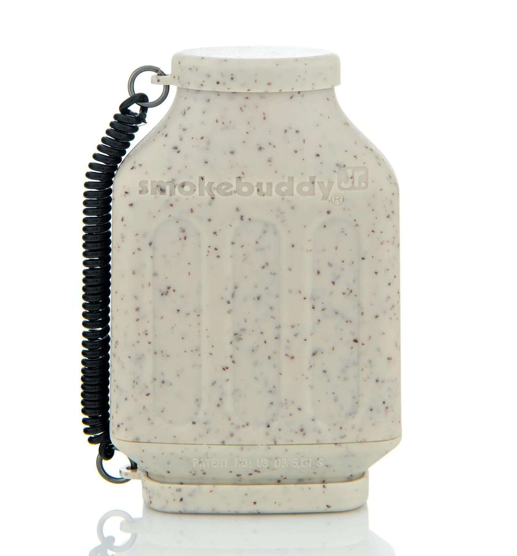 Smokebuddy Jr personal air filter in a compact, pocket-sized design for discreet smoke filtration and odor elimination.
