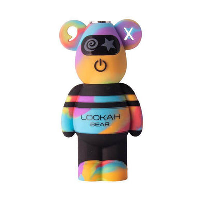 Lookah Bear Limited Edition 510 Battery in colorful tie dye design, featuring soft silicone body and cute bear shape.