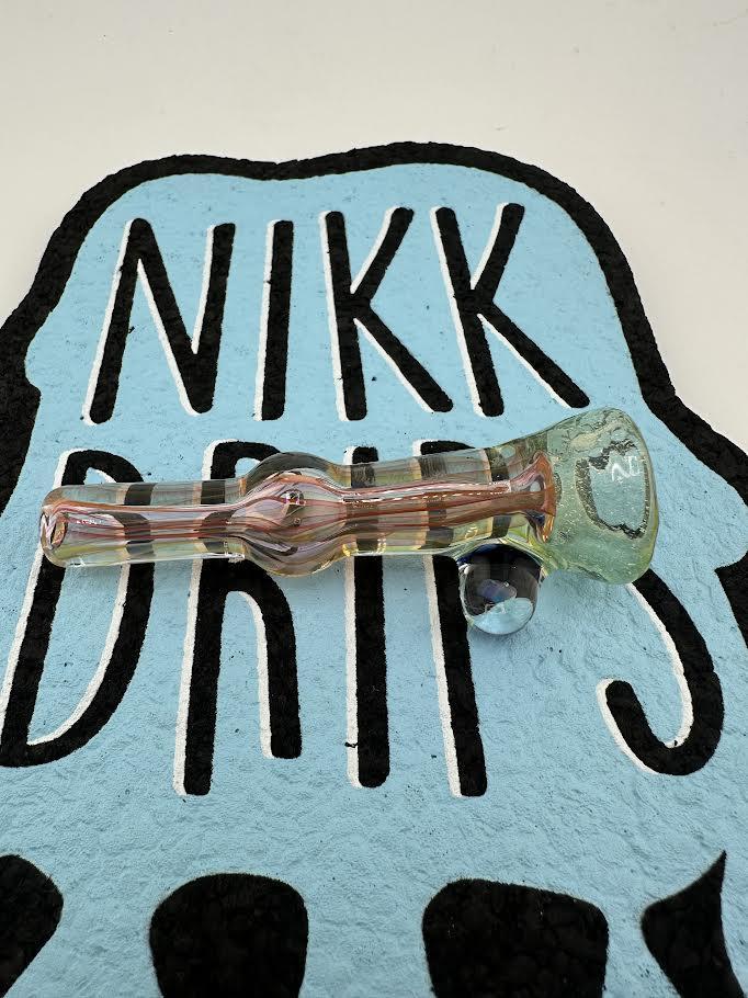 Unknown Artist Flower Chillum - Dichro Tip w/ Fumed Stem