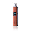 DotMod dotPod Pro Kit vape device in brown leather and silver finish with adjustable wattage display.