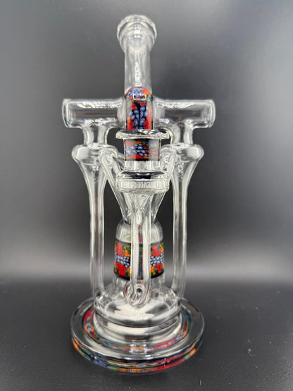 Domer Glass Double  Recycler Quad Uptake Milli Chip Stack 10mm Recycler